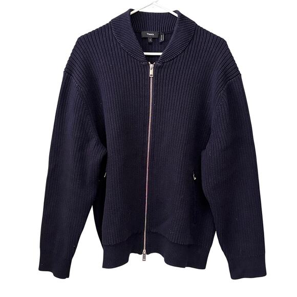 Theory Other - Theory Sweater Jacket Men XL Blue Ryke Cashton Cotton Cashmere Full Zip Cardigan